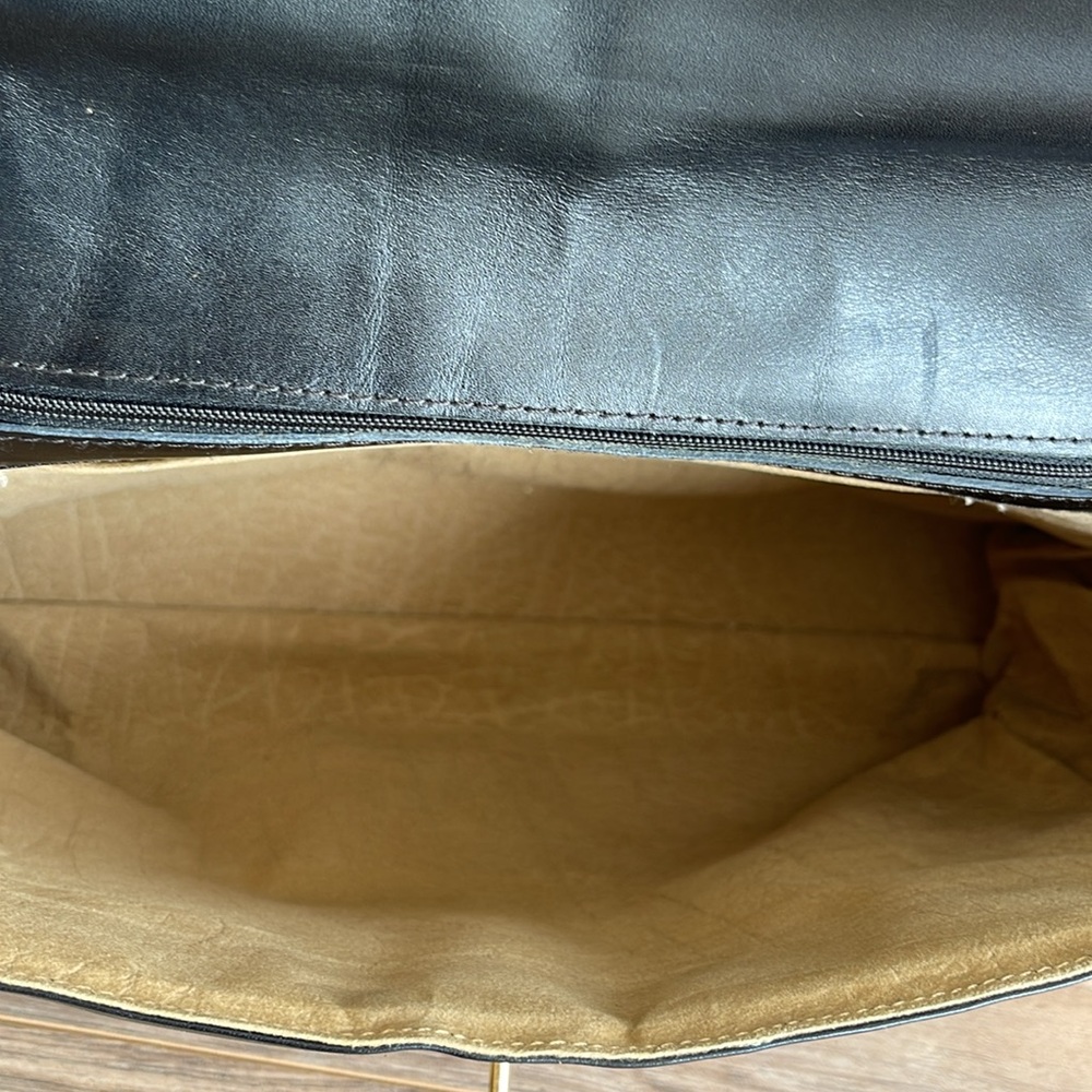 Pre-owned Classic Two-Tone Leather Top-Handle Bag - Brown & Black - Picture 5 of 12